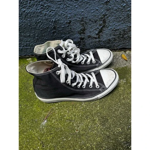 Converse Chuck Taylor Mens 8.5 All Star High Top Black Sneaker Skate Walking - Picture 4 of 7